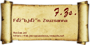 Fábján Zsuzsanna névjegykártya